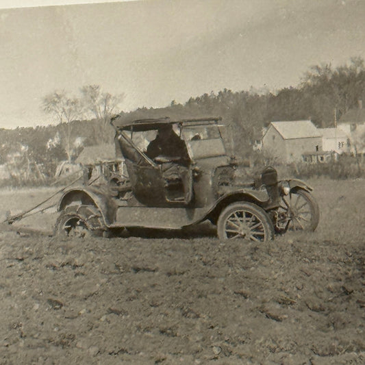 Antique Car Tractor Photo Photograph Print Automobile Farm Plow Snapshot Print