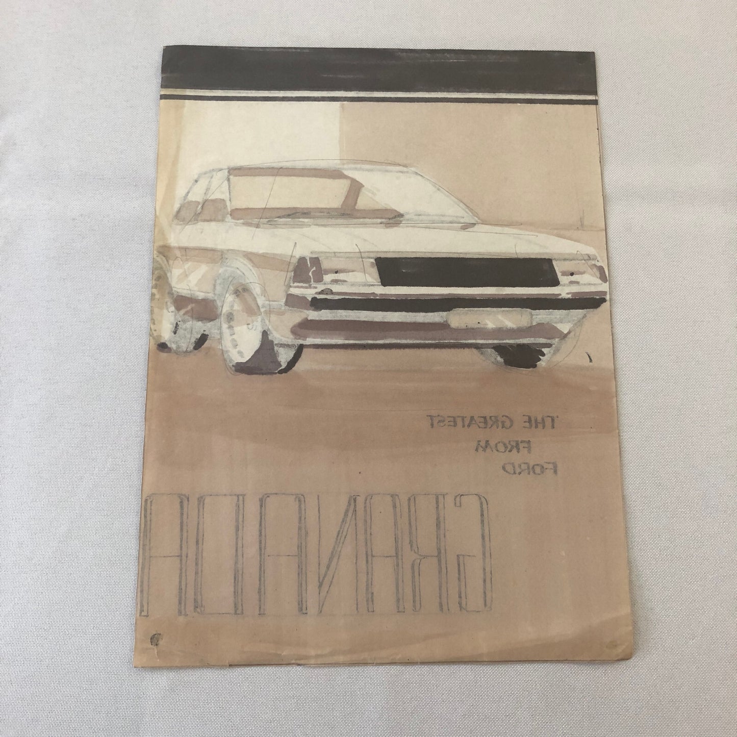 Styling Concept Automobile Illustration Art Drawing Sketch Vintage Ford Granada