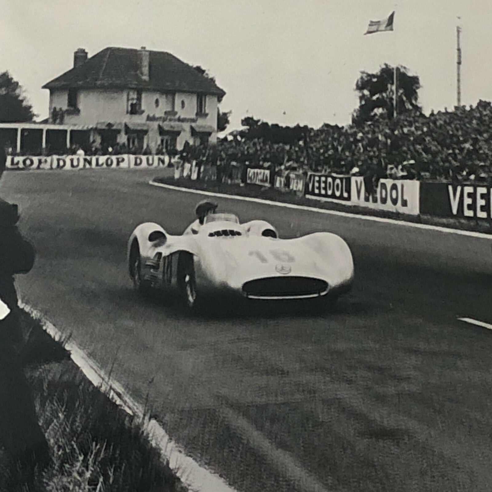 Vintage Racing Photo Photograph Juan Manuel Fangio & Karl Kling Mercedes Reims 