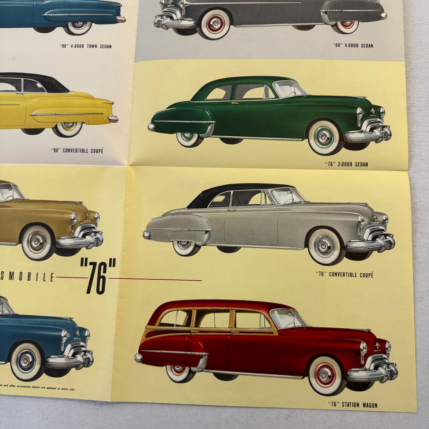 Oldsmobile Sales Brochure Catalog 76 88 98 Coupe Sedan Convertible 1950 1951