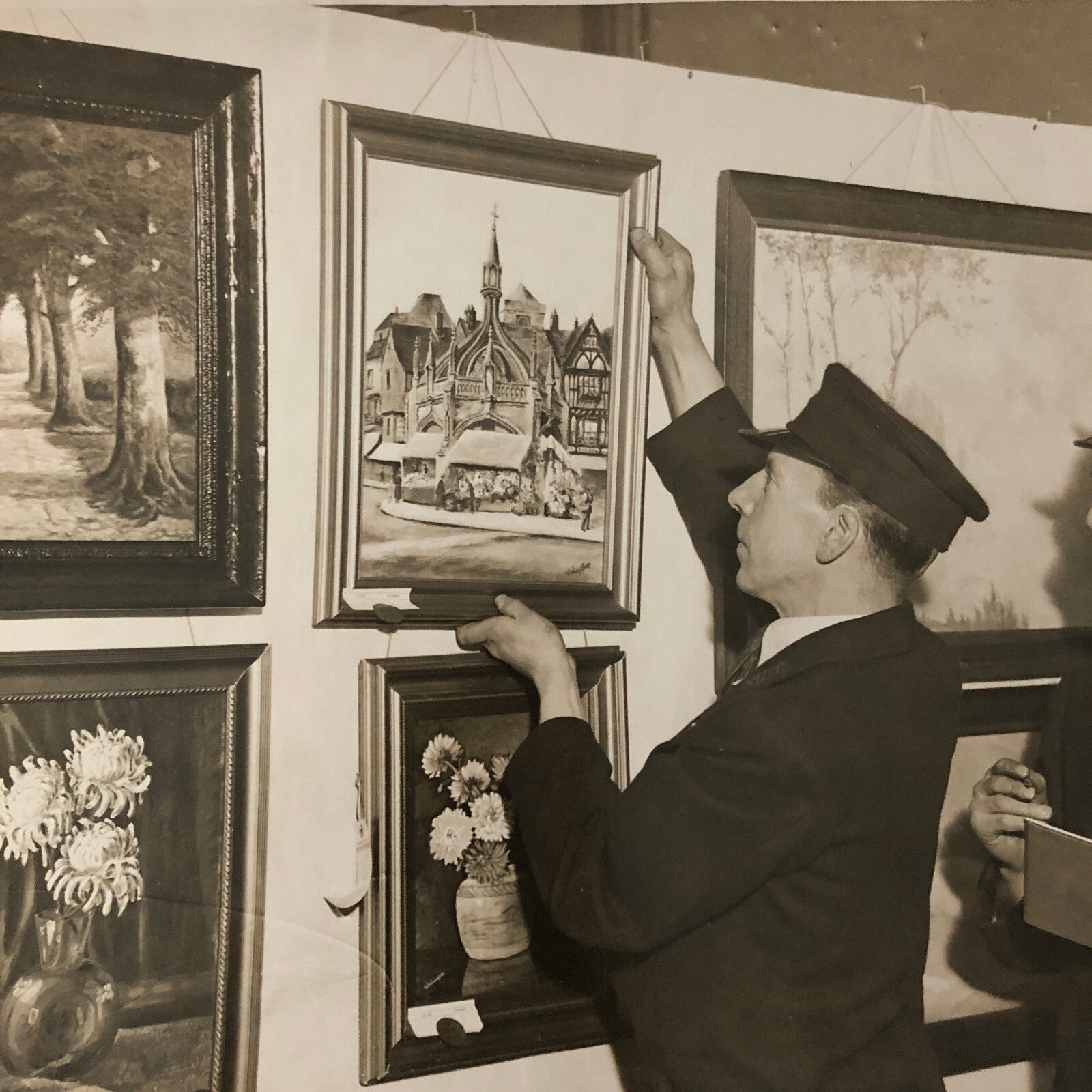 Vintage Press Photo Photograph Great Western Railway Art Painting Exhibit 1933