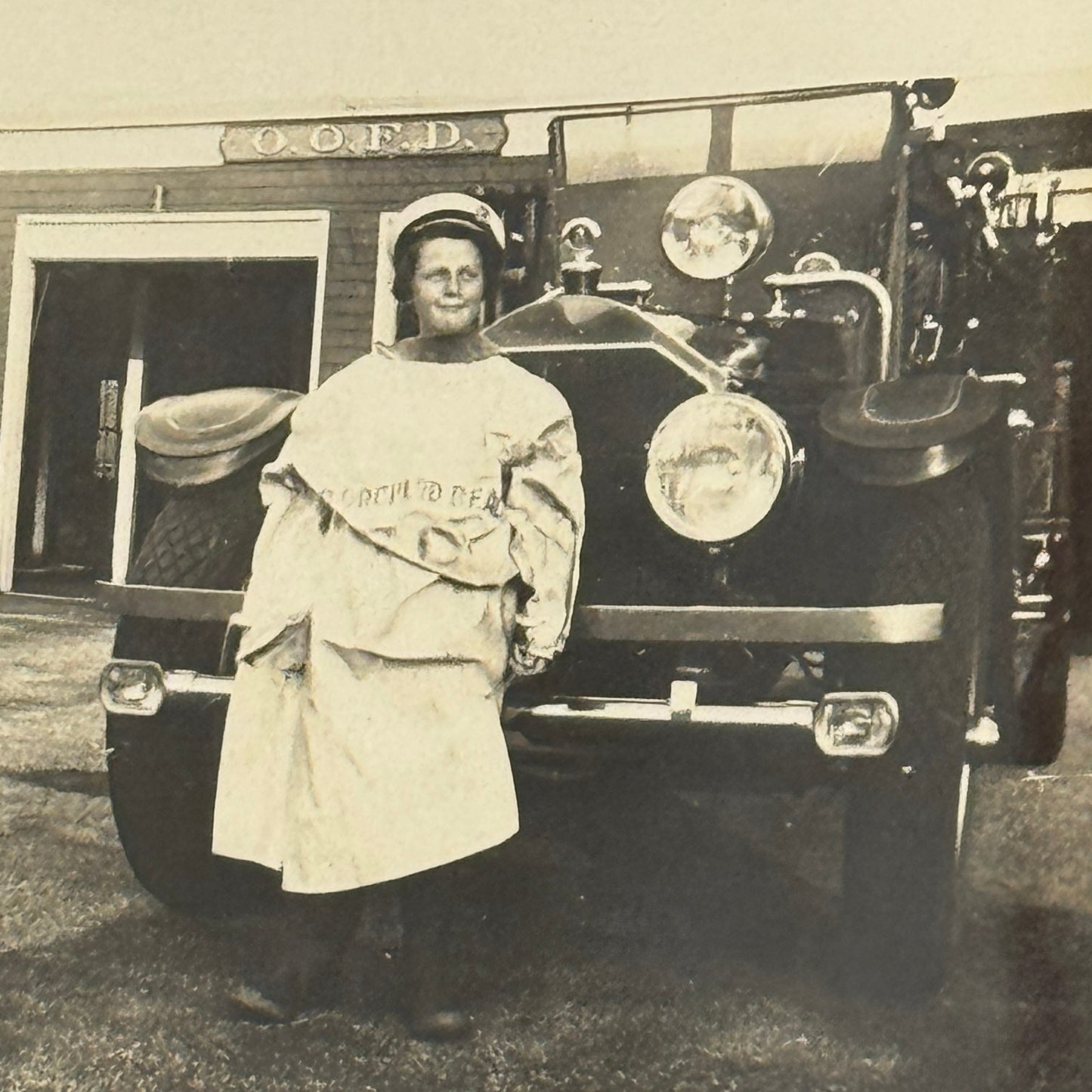 Vintage Fire Truck Photo Lot Child with Fire Aparatus Old Orchard Beach Maine