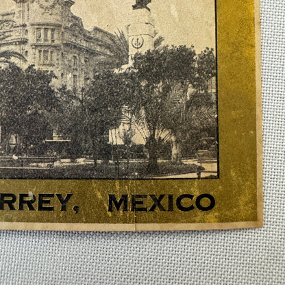 Vintage Hotel Travel Label Gran Hotel Ancira Monterrey Mexico Mexican