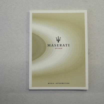 2001 Maserati Spyder Convertible Press Kit Brochure Photo CD Frankfurt Autoshow