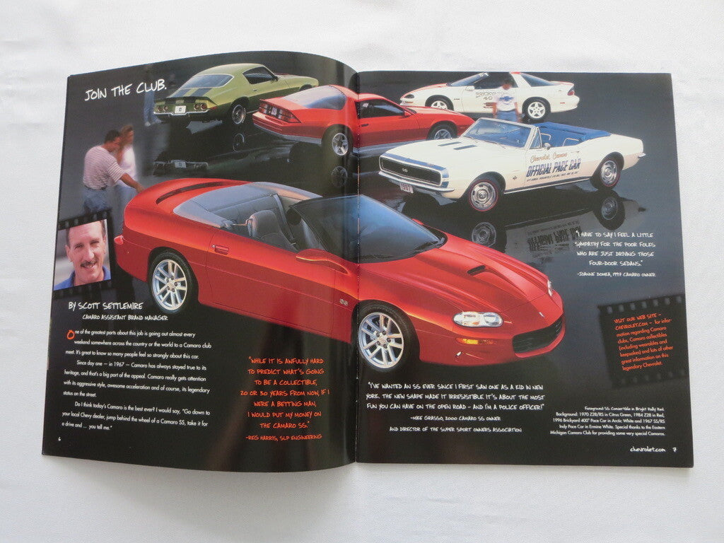 2001 Chevrolet Camaro Sales Brochure Catalog Z28 Coupe Convertible 
