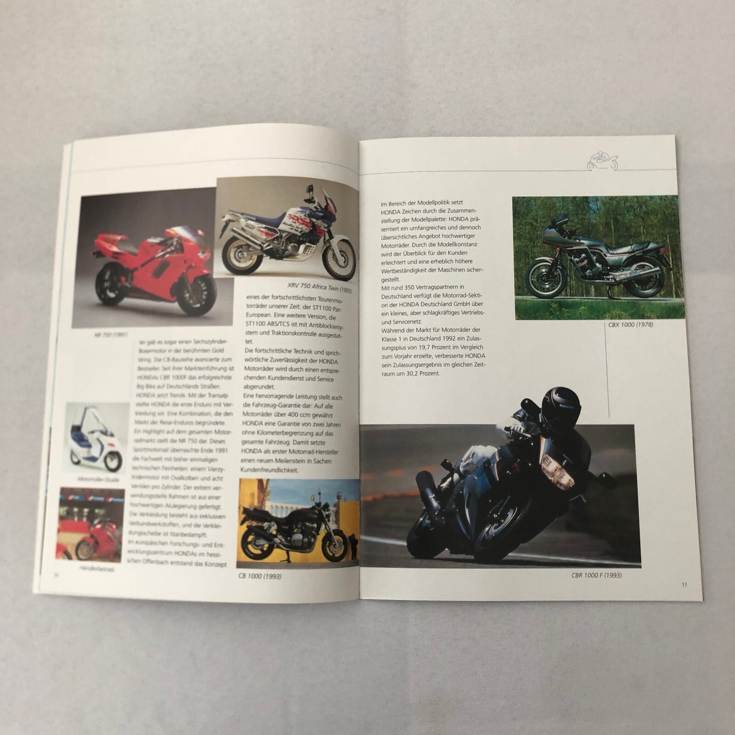 Honda Sales Brochure NSX Motorcycle Catalog GERMAN Text