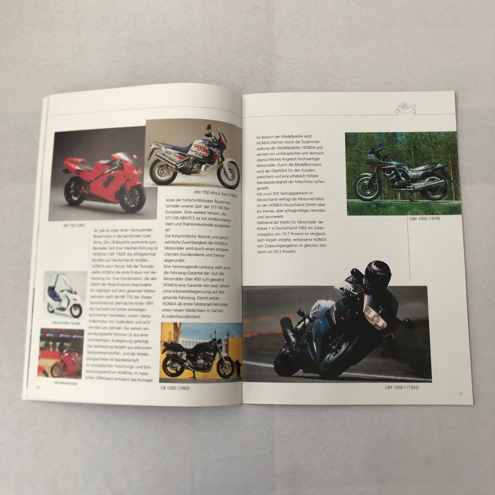 Honda Sales Brochure NSX Motorcycle Catalog GERMAN Text