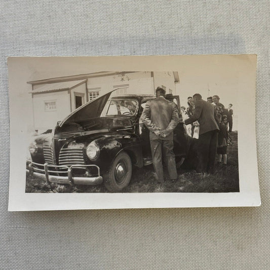 Vintage Photo Photograph Print People with Car Automobile