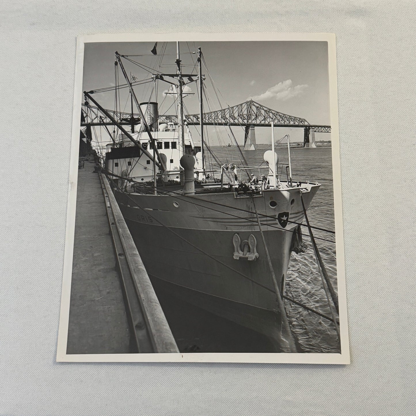 Vintage Ship Press Photo Photograph Print Boat Montreal Harbour 1957 David Bier