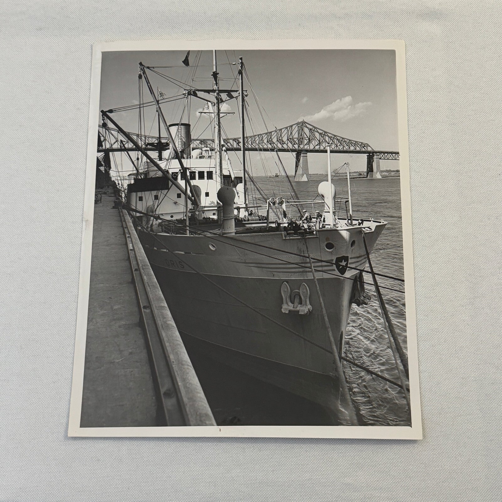 Vintage Ship Press Photo Photograph Print Boat Montreal Harbour 1957 David Bier