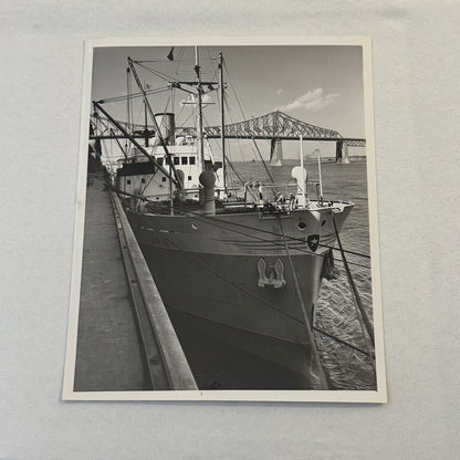 Vintage Ship Press Photo Photograph Print Boat Montreal Harbour 1957 David Bier