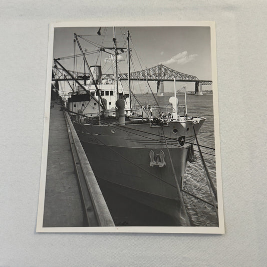 Vintage Ship Press Photo Photograph Print Boat Montreal Harbour 1957 David Bier