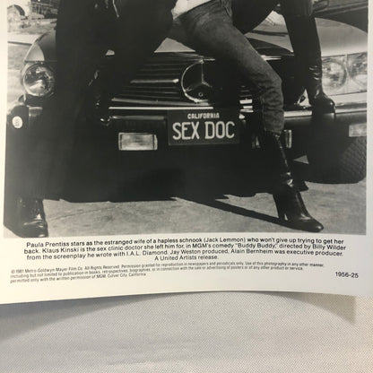 Buddy Buddy Movie Press Photo Photograph Paula Prentiss Jack Lemmon Mecedes SL
