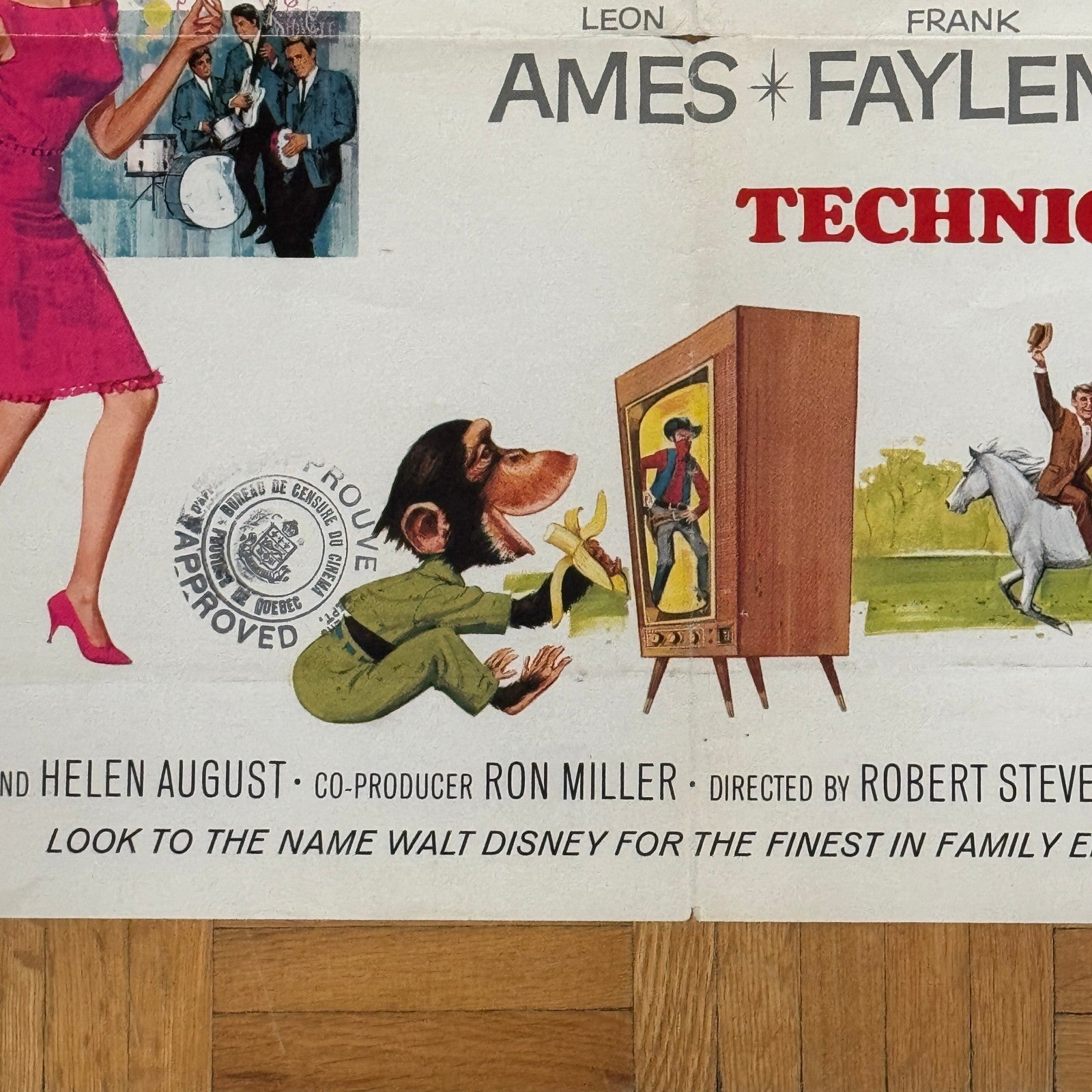 Vintage Disney Movie Poster The Monkeys Uncle 1964 Walt Disney Film