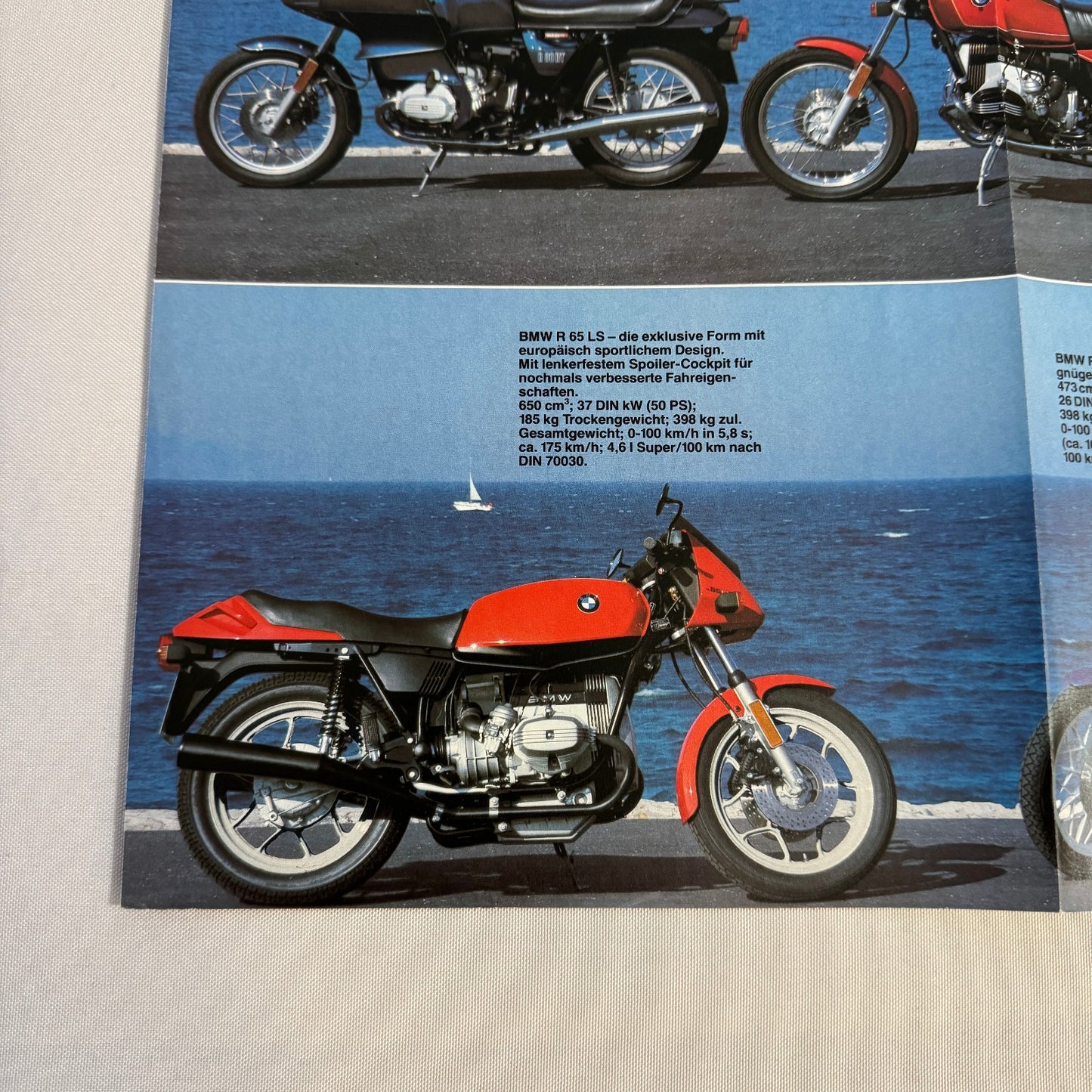 Vintage BMW Motorcycle Bike Sales Brochure R100 RT RS CS R80 RT ST R65 GERMAN