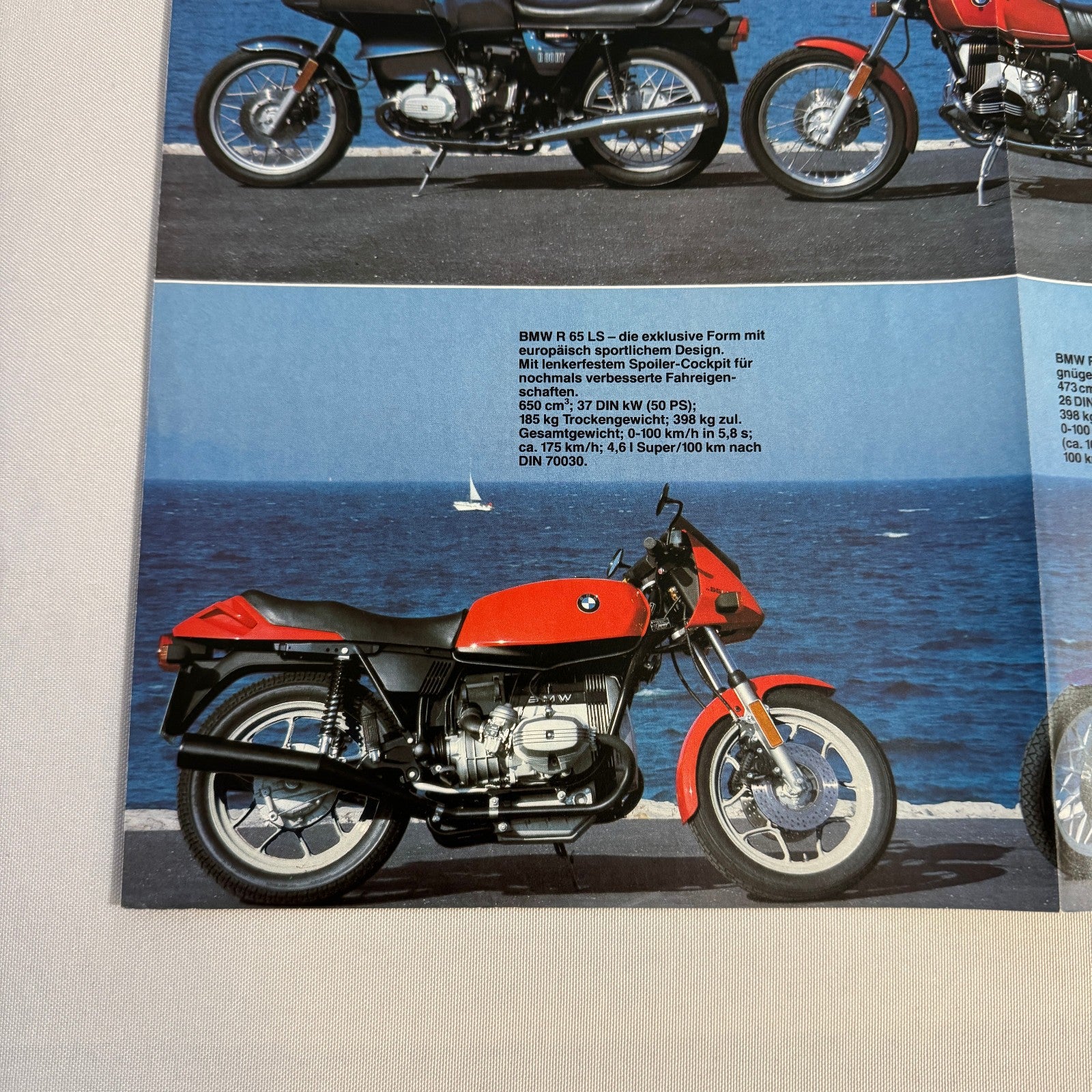 Vintage BMW Motorcycle Bike Sales Brochure R100 RT RS CS R80 RT ST R65 GERMAN