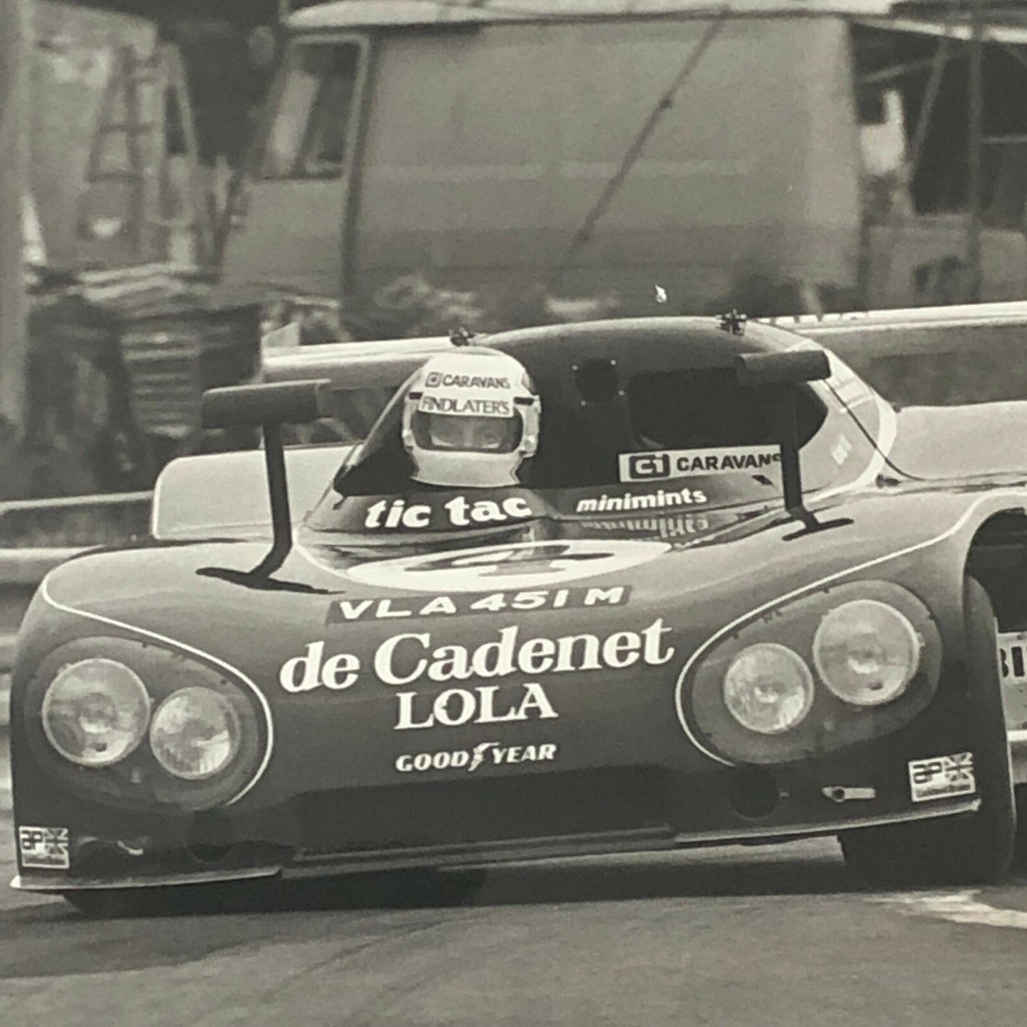 Vintage Racing Photo Photograph 1975 24 Hours of LeMans ? De Cadenet Lola Car 
