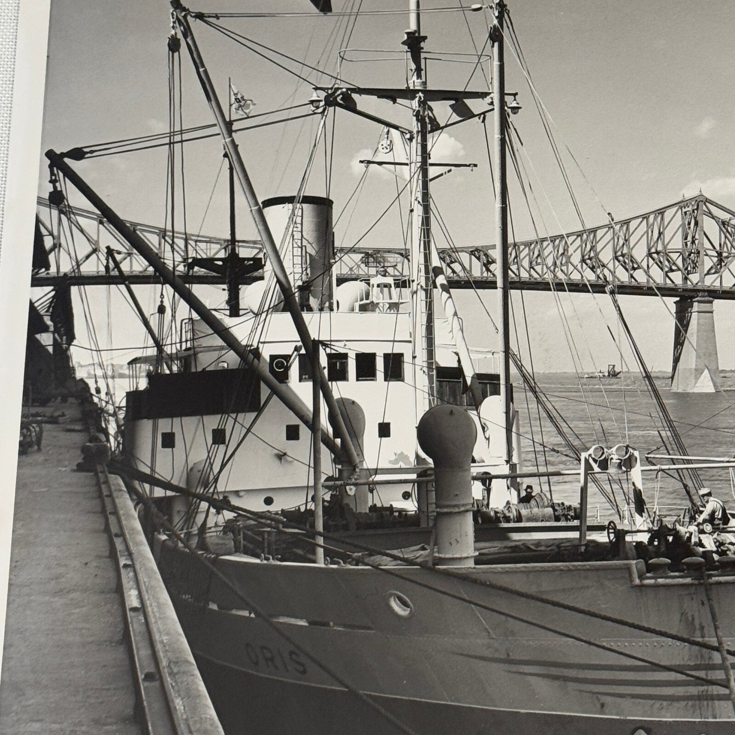 Vintage Ship Press Photo Photograph Print Boat Montreal Harbour 1957 David Bier