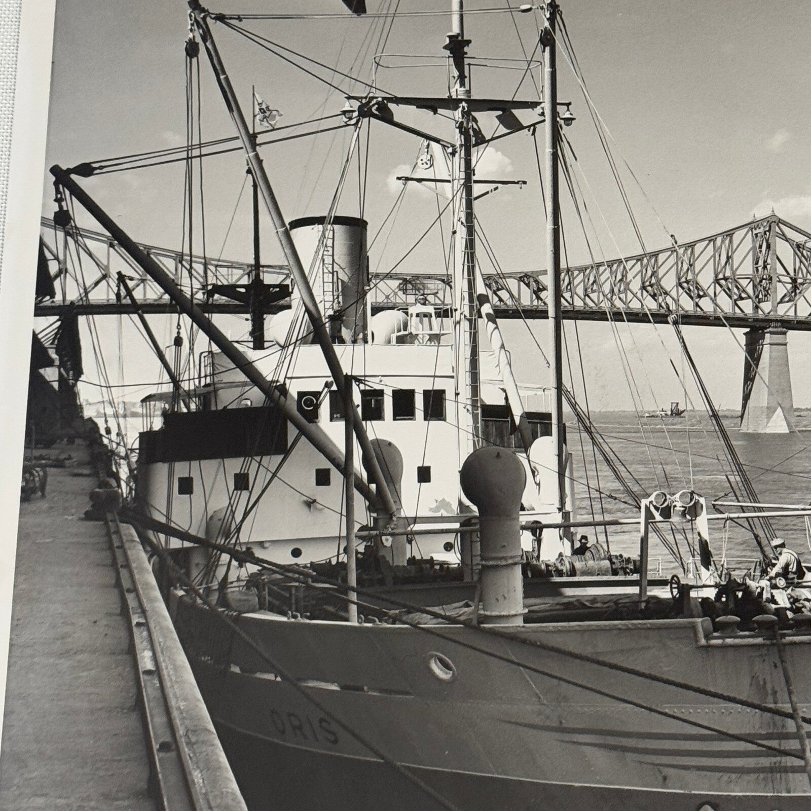 Vintage Ship Press Photo Photograph Print Boat Montreal Harbour 1957 David Bier