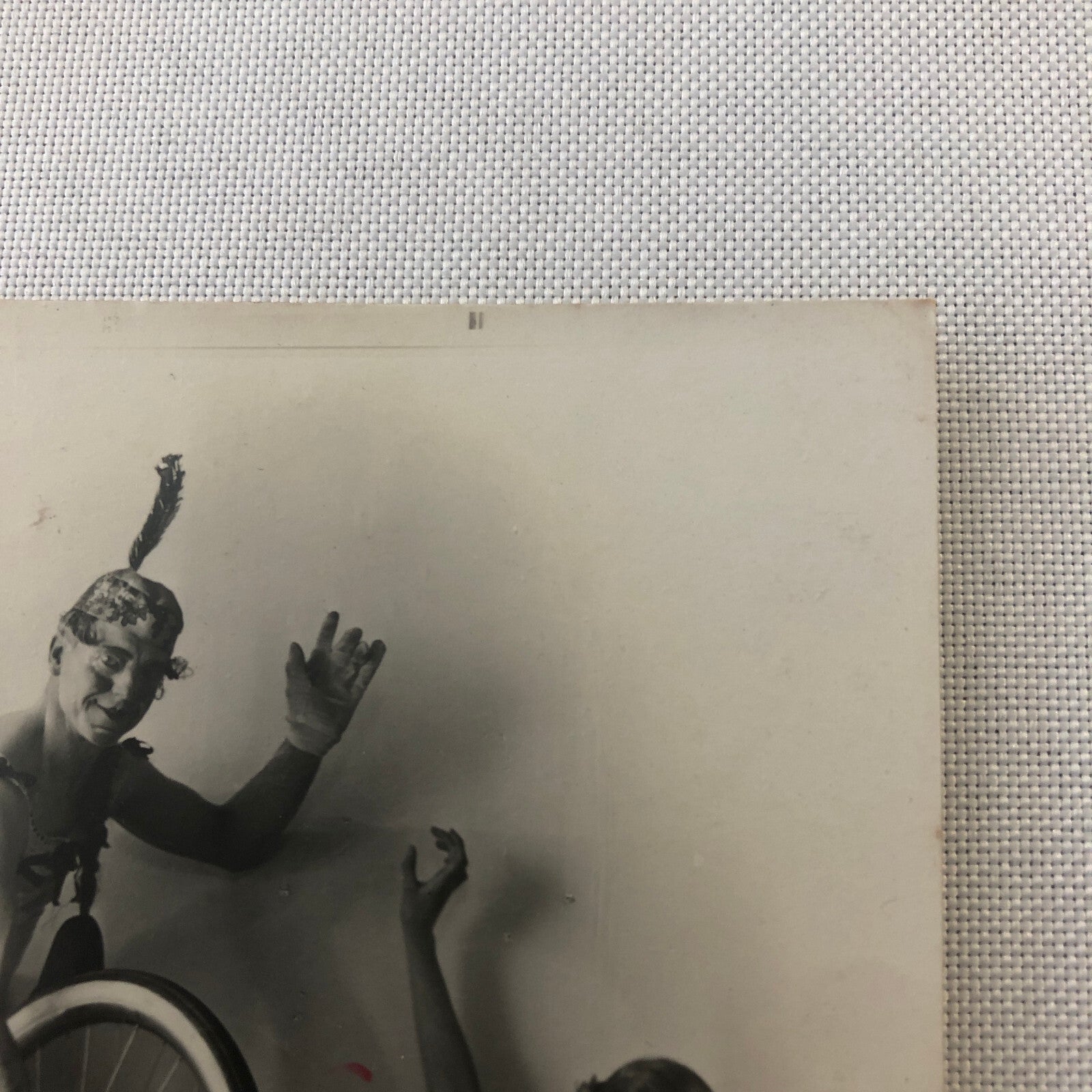 Circus Real Photo Postcard RPPC Acrobats Balancing Bicycle Act Man Woman Clown