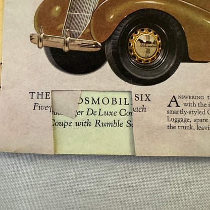 1936 Oldsmobile Six and Eight Sales Brochure Catalog Coupe Sedan Convertible