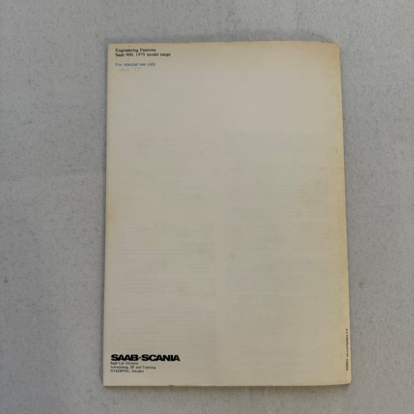 Saab 900 Engineering Features Book Brochure 1979 Saab 900 Turbo GLi EMS GLE