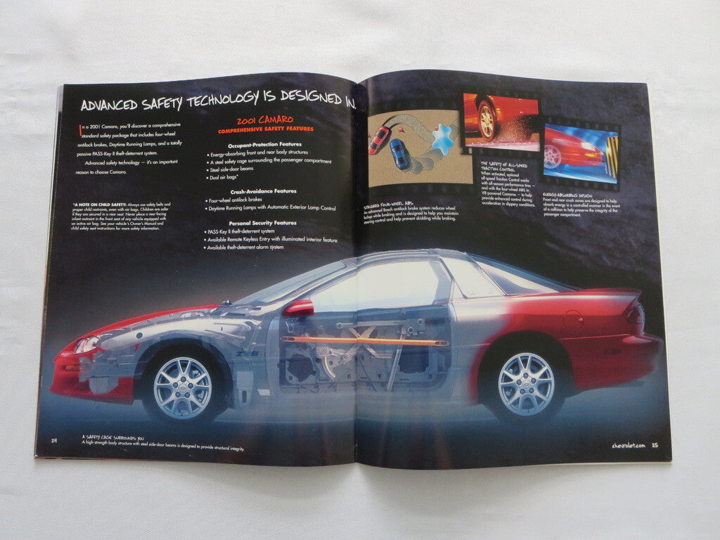 2001 Chevrolet Camaro Sales Brochure Catalog Z28 Coupe Convertible 