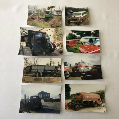 Vintage Bedford Truck Barn Find Junk Yard Parts Photo Photograph Print Lot 43x