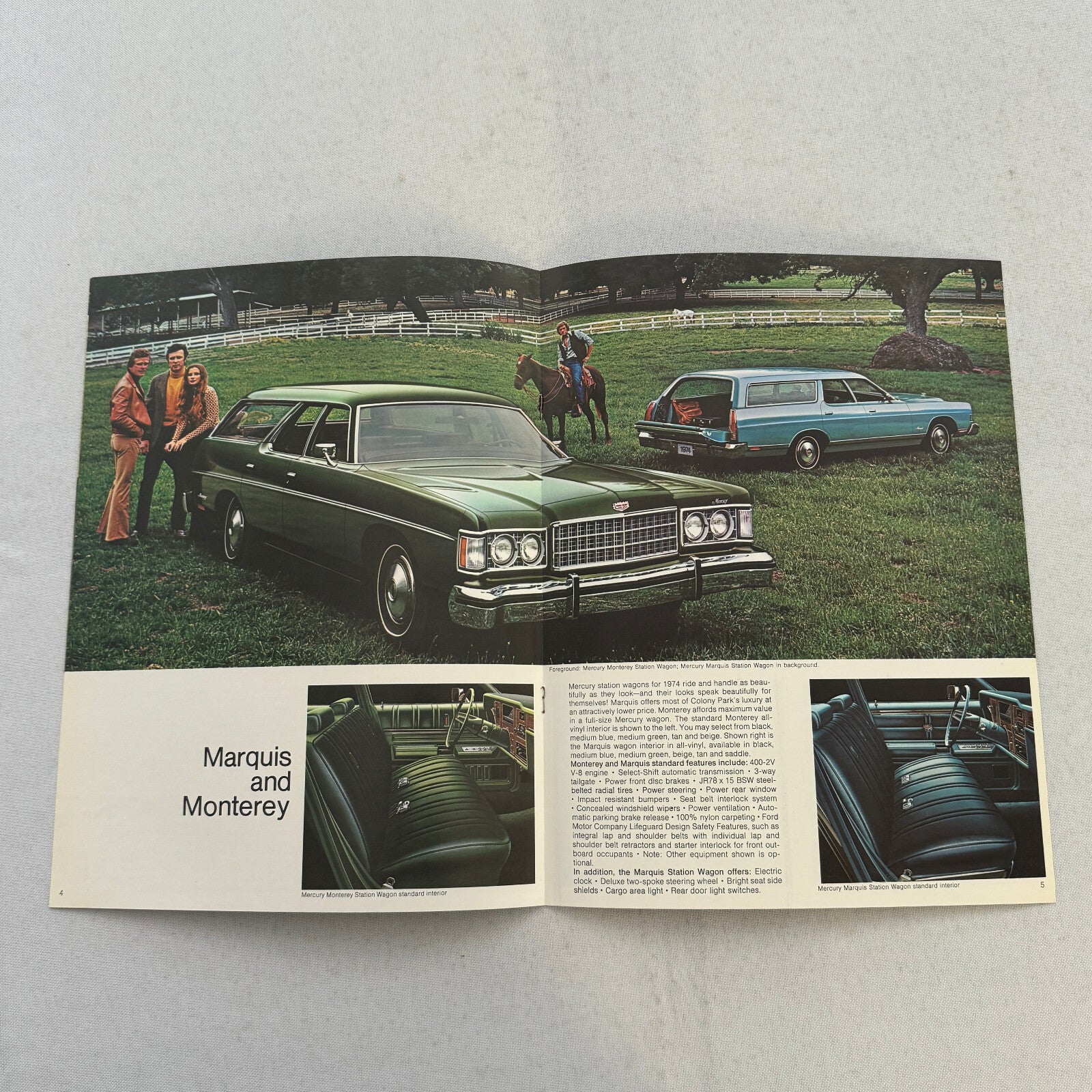 1974 Mercury Station Wagon Sales Brochure Catalog Montego Colony Park Marquis +
