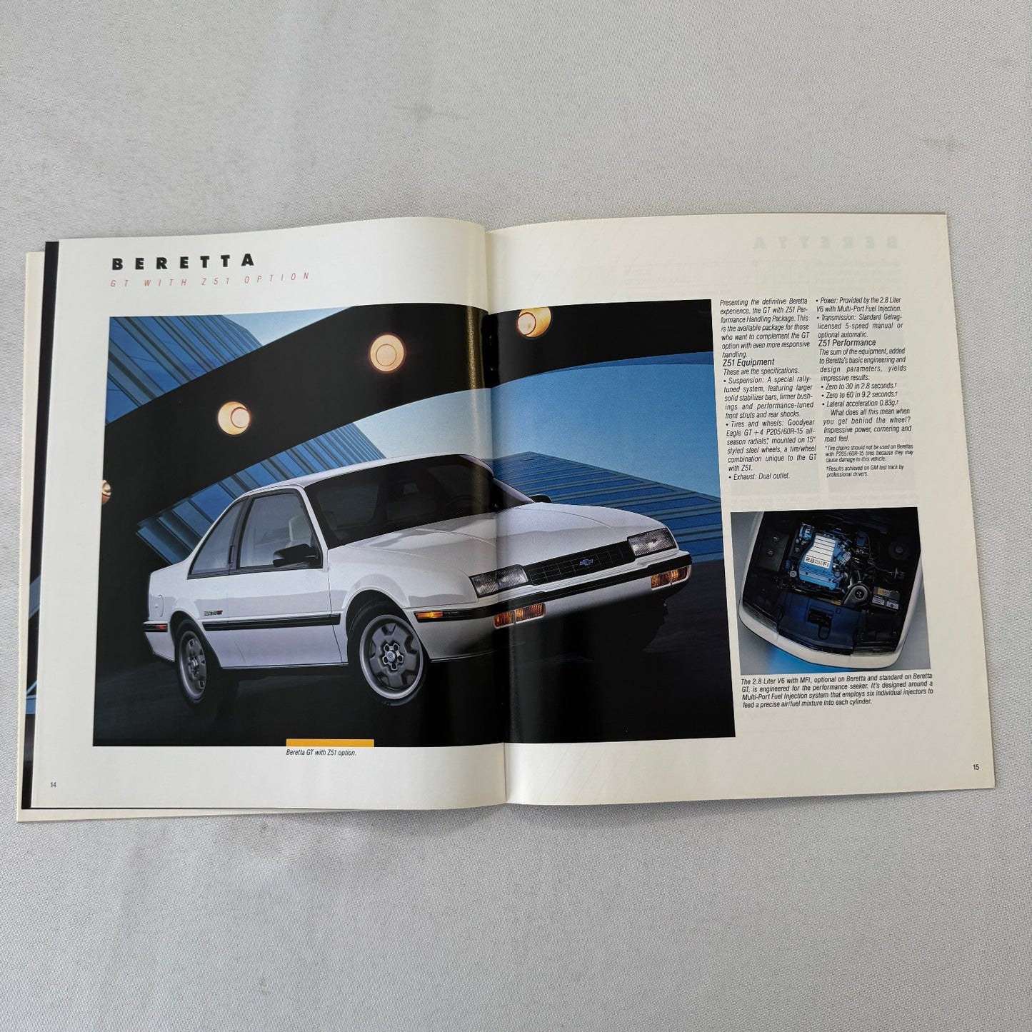 1988 Chevrolet Beretta Car Sales Brochure Catalog Vintage Advertising