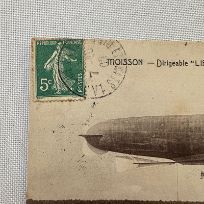 Vintage Zeppelin Airship Dirigible Postcard Post Card French Dirigeable Liberte
