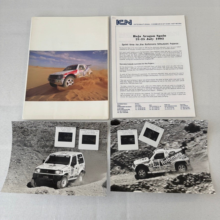 Rothmans Mitsubishi Pajero Rally Rallye Racing Press Kit 1993 Baja Aragon Spain