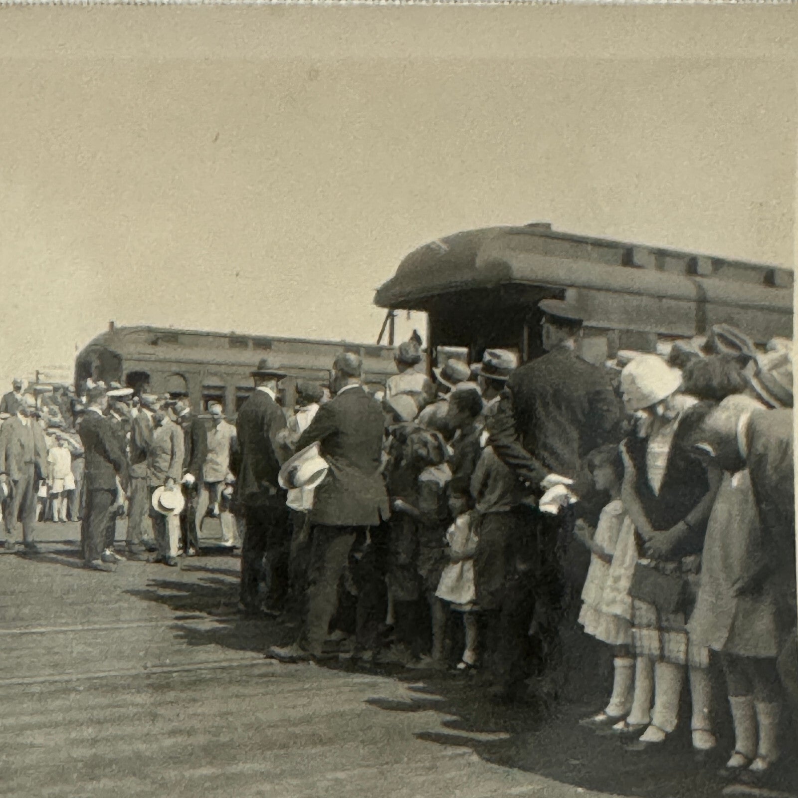 Vintage Photo Photograph Lot 5x Crowd of People around Trains