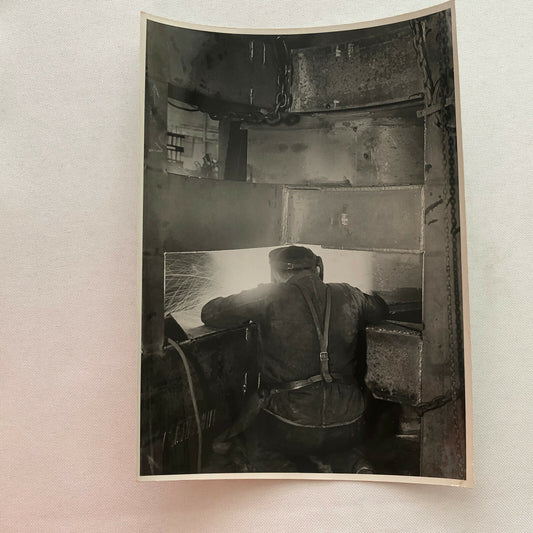 Antique Vintage Photograph of a Factory Worker - Denmark Ergo Trailer ? 