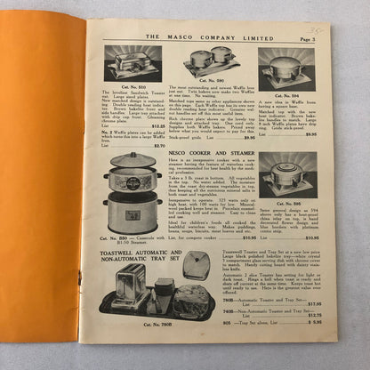 1936 1937 Masco Appliance Catalog Brochure Refrigerator Washing Maching Vacuum +