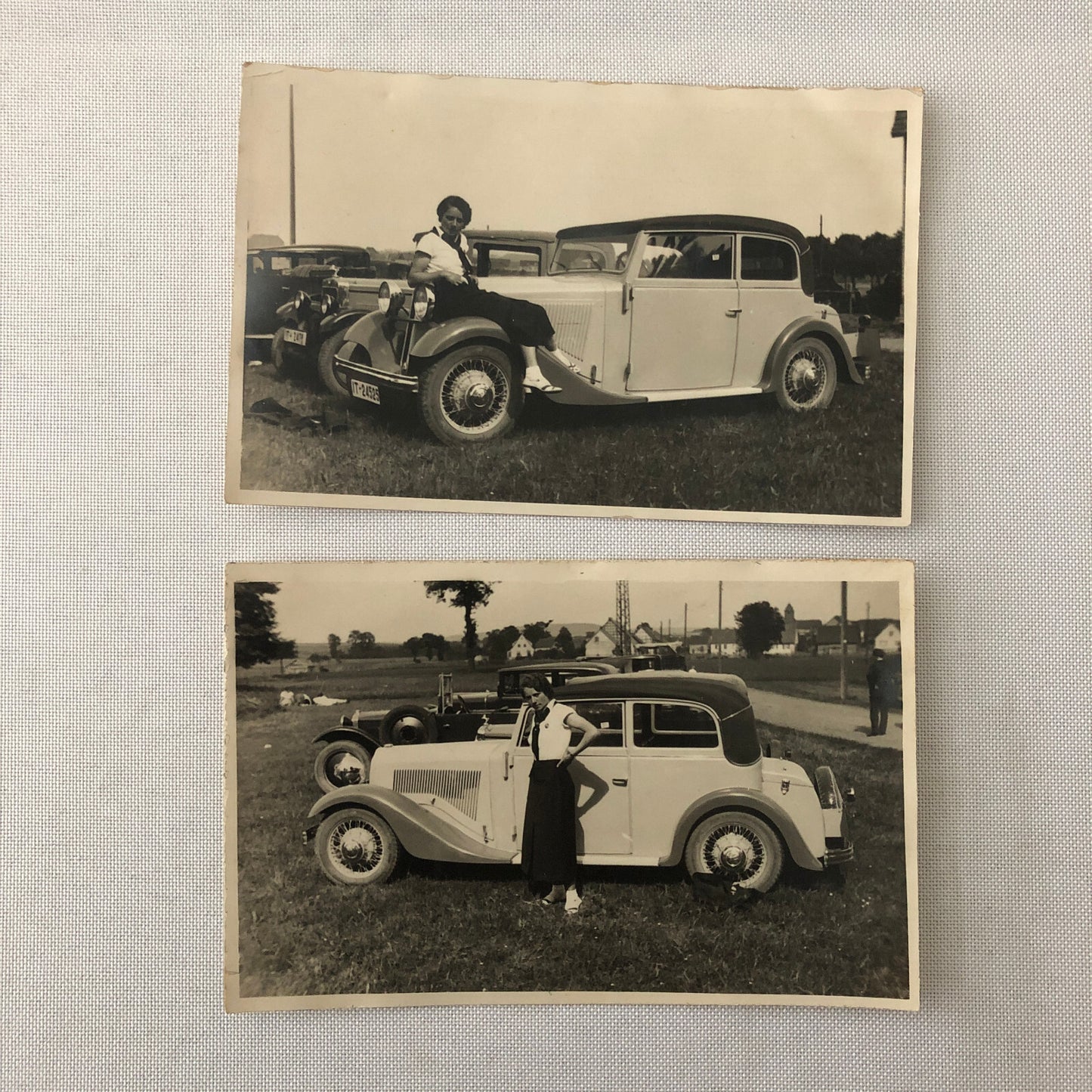 Vintage Photograph Photo Lot Woman With Antique Car Germany 