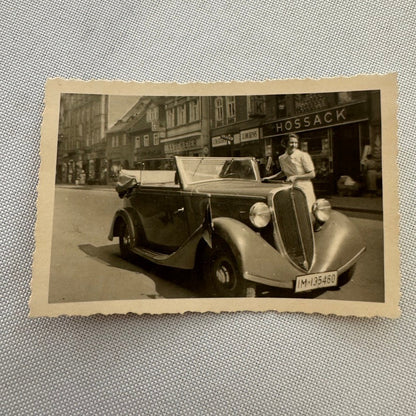 Vintage Snapshot Photo Photograph Lot Woman with Beautiful Car Automobile German