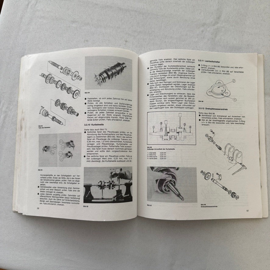 1980 Yamaha RD250LC RD350LC Motorcycle Bike Repair Manual Book GERMAN