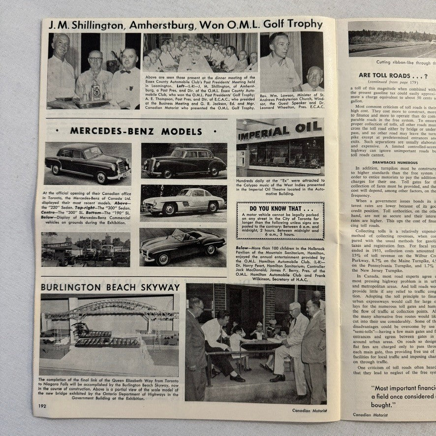 1955 Canadian Motorist Magazine CNE Motor Show Autoshow Glidden Tour September