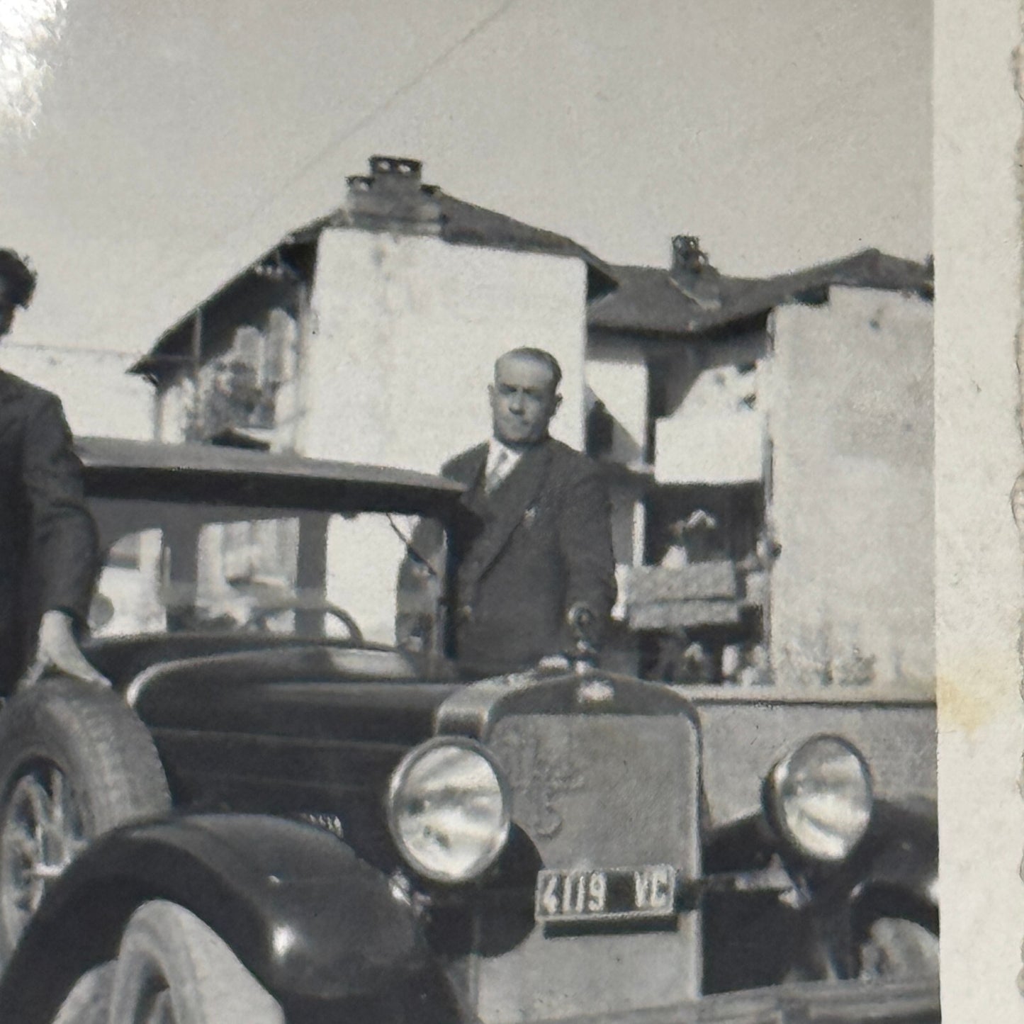 Vintage Photo Photograph Print Men with Early Automobile Car