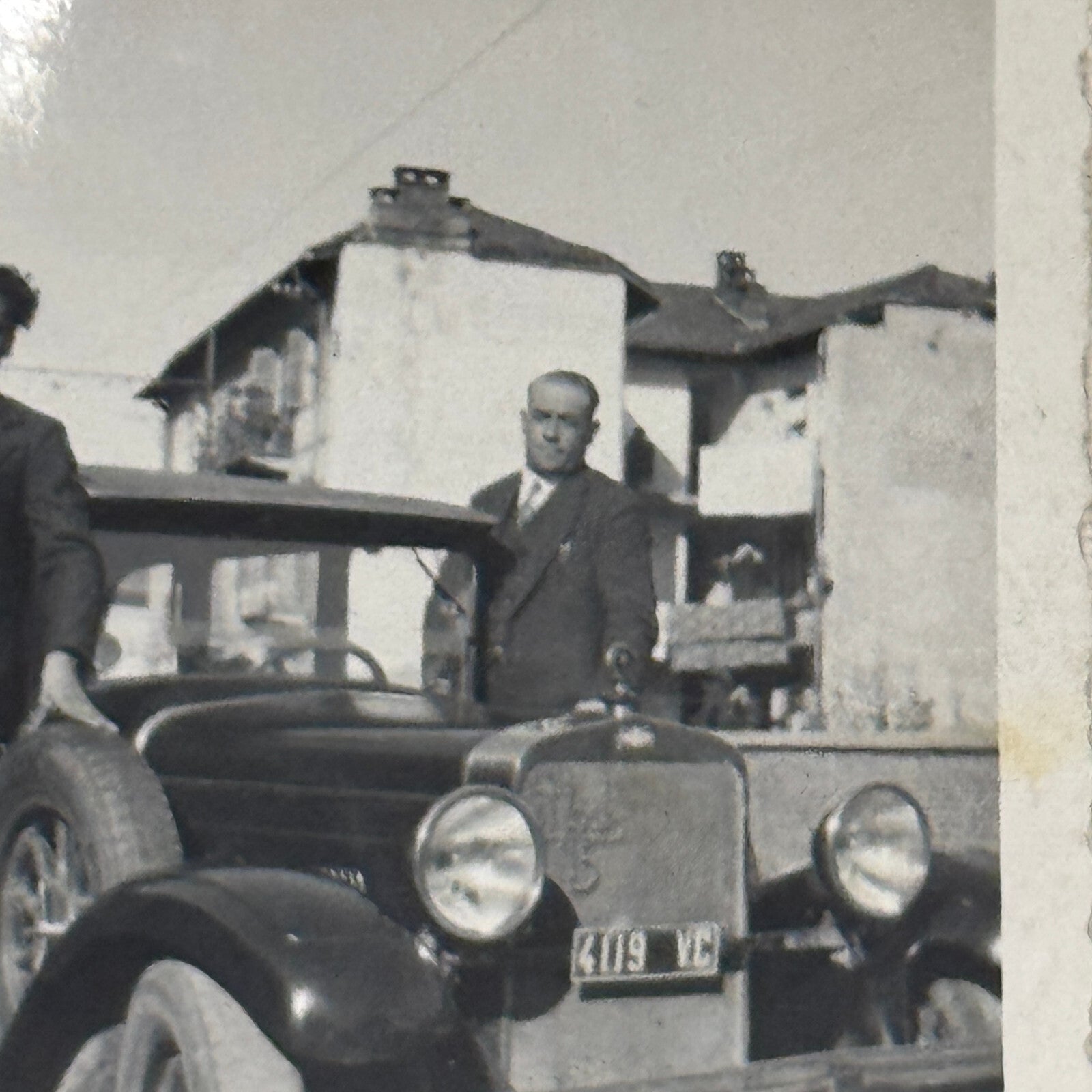 Vintage Photo Photograph Print Men with Early Automobile Car