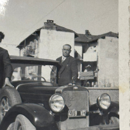 Vintage Photo Photograph Print Men with Early Automobile Car