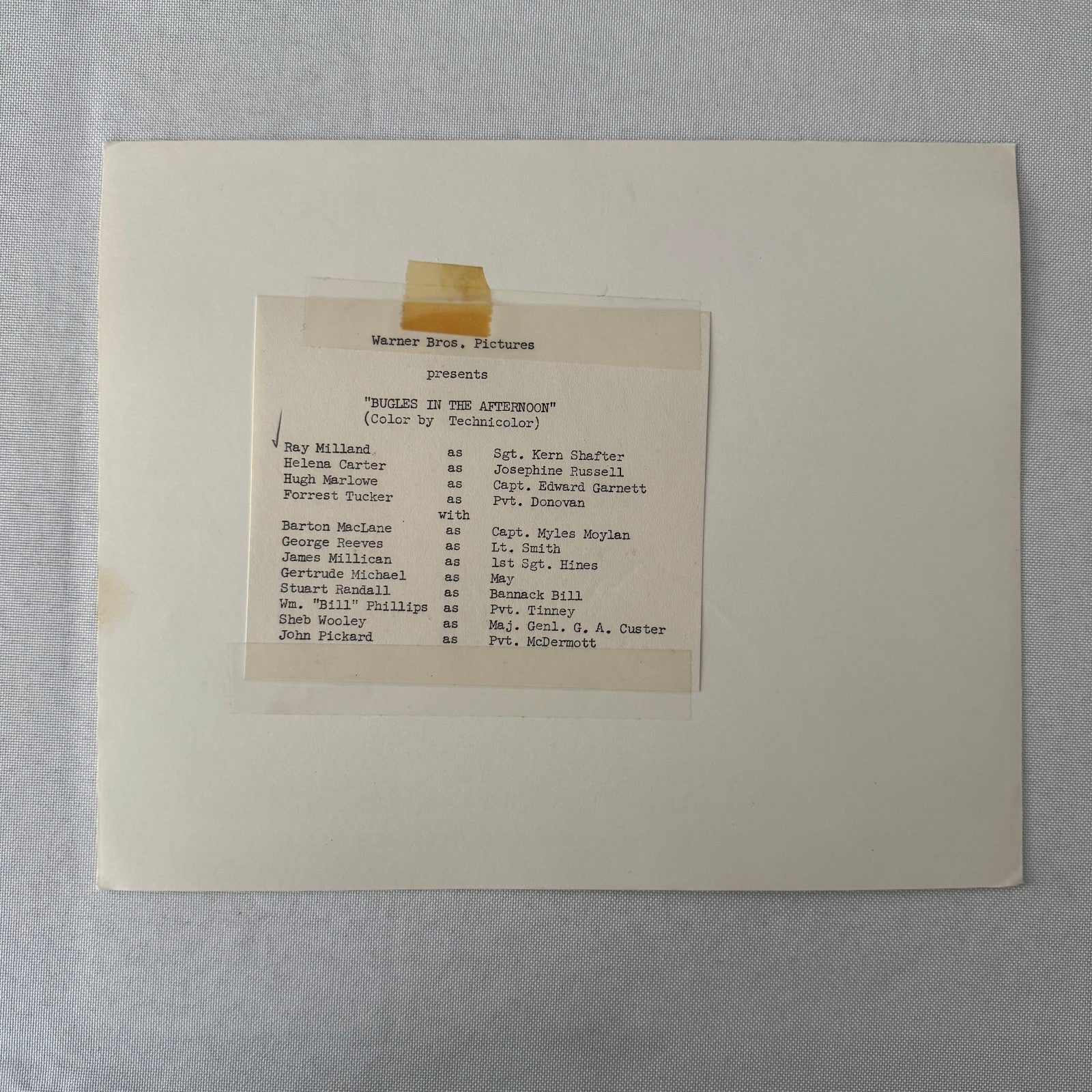 Vintage Movie Still Press Photo Photograph Bugles in the Afternoon