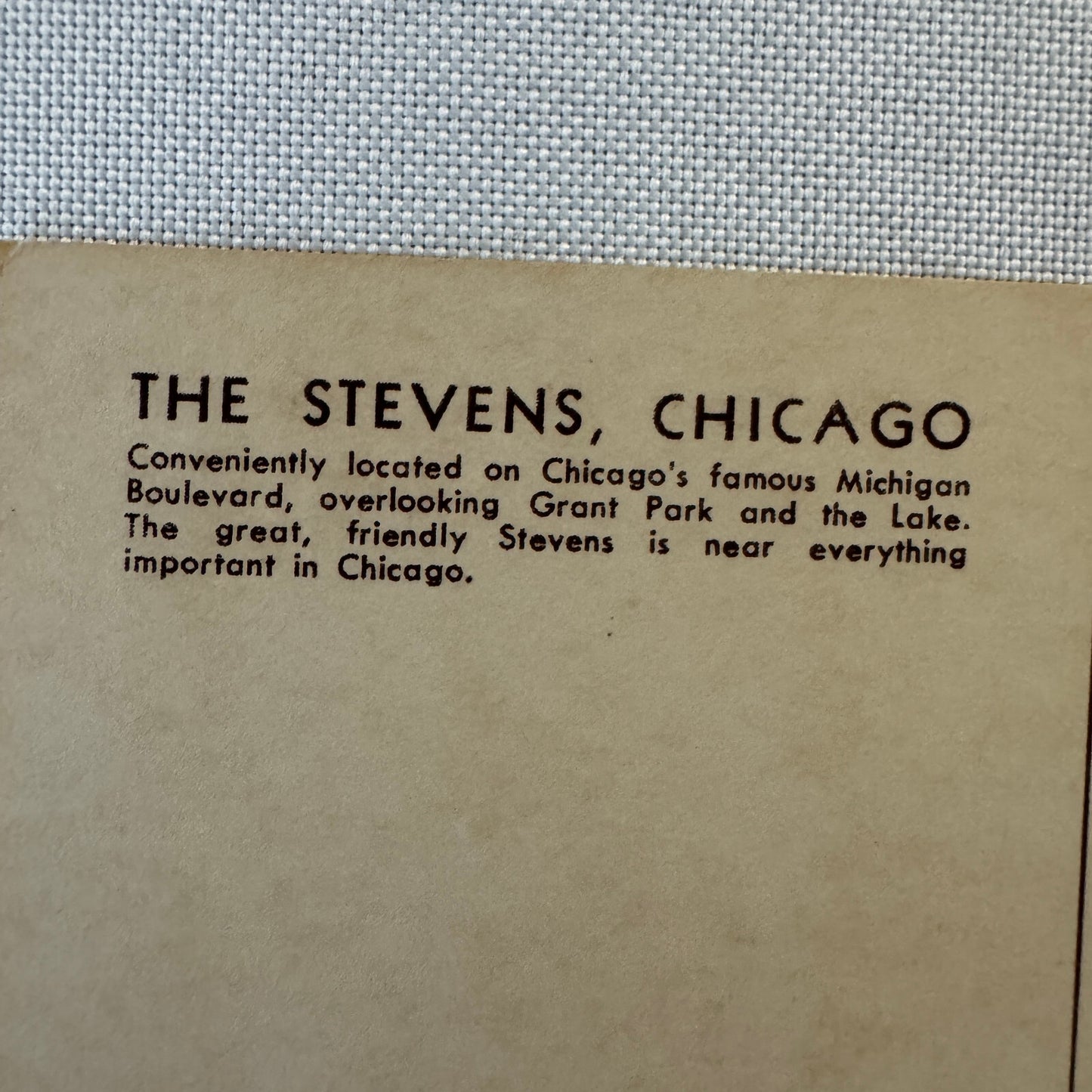 Vintage Postcard Post Card The Stevens Hotel Chicago Illinois