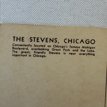 Vintage Postcard Post Card The Stevens Hotel Chicago Illinois
