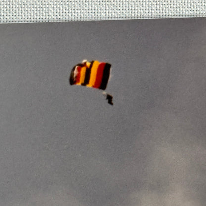 Vintage Skydiving Parachute Photo Large Format Aviation Photograph 1970s-80s