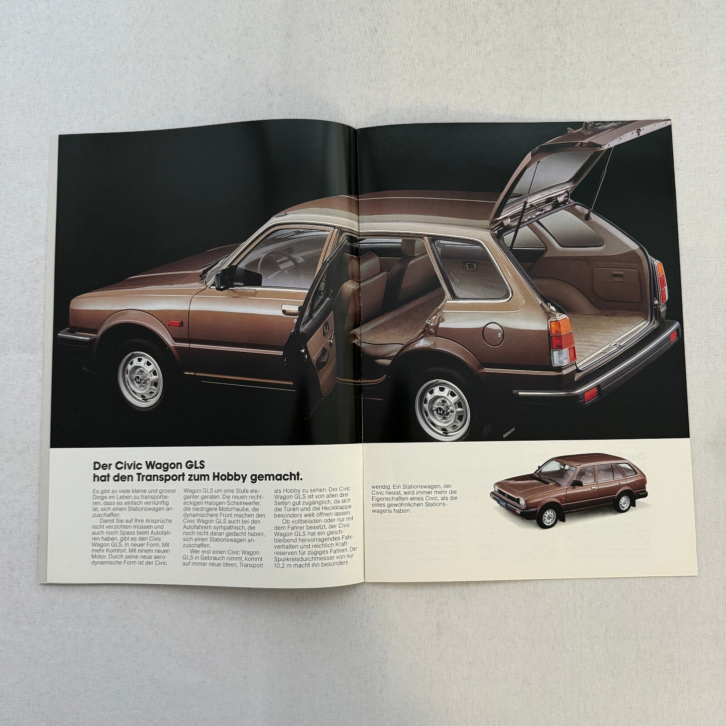 Honda Civic Station Wagon Sales Brochure Catalog Vintage German Text European