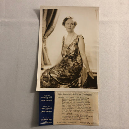 Press Photo Photograph Washington Society Leader 1929 Underwood & Underwood