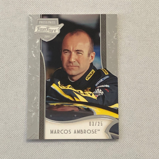 2011 Press Pass Fancare Marcos Ambrose Nascar Racing Card Parallel # /25