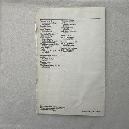 American Ballet Theatre Stagebill Playbill Program Signed Jose Manuel Carreno 96